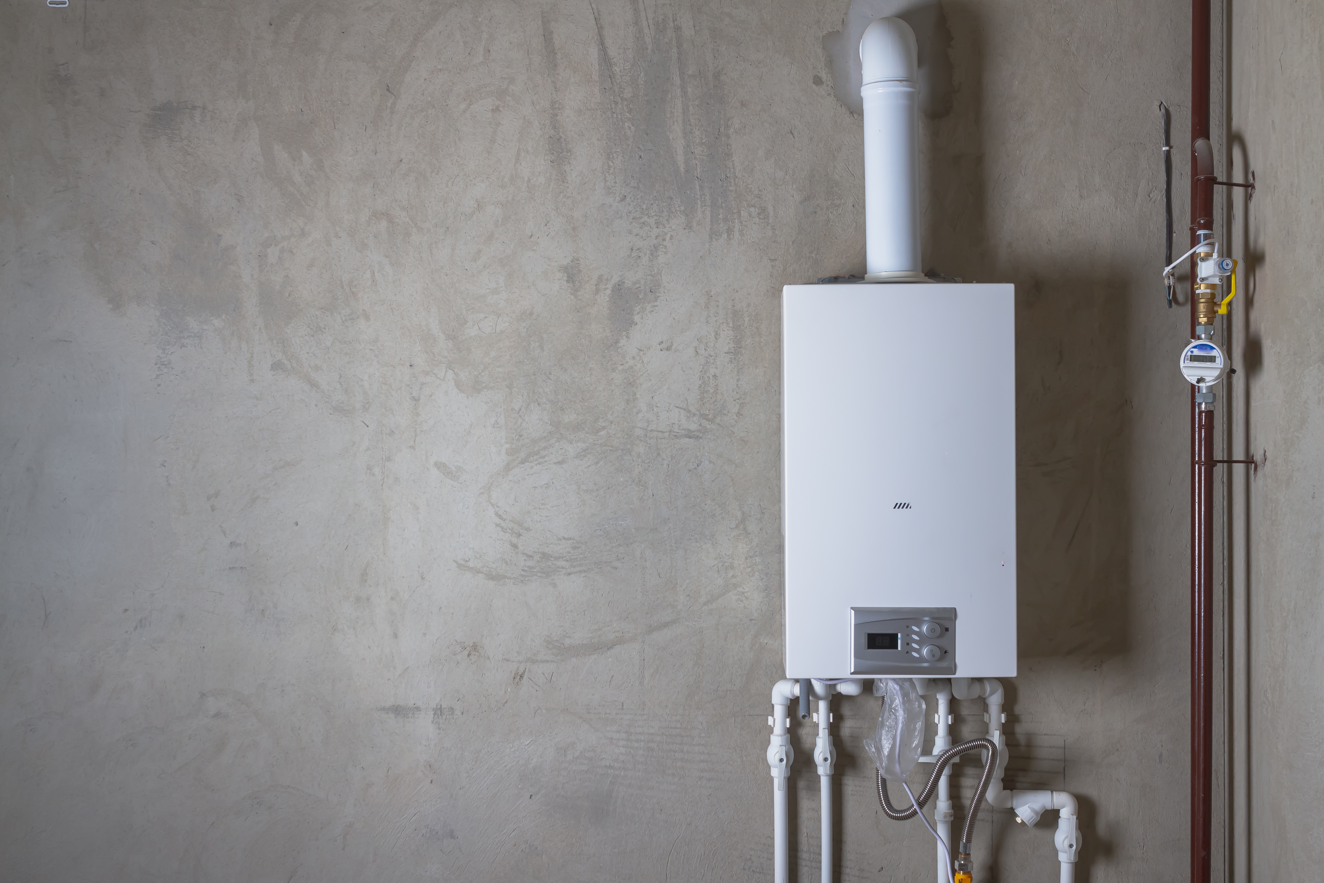 A tankless water heater installed by WyattWorks in Cleveland.
