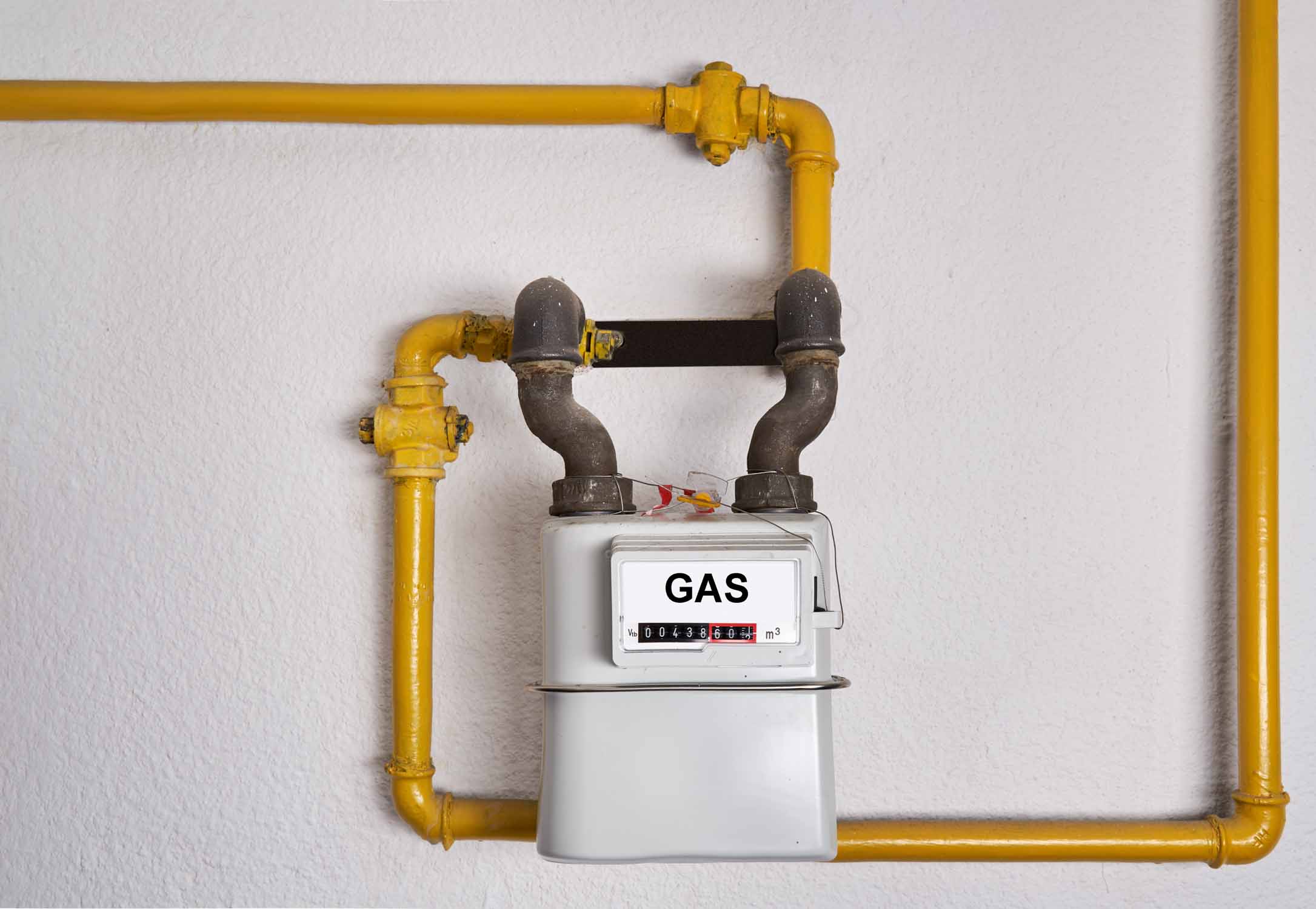 A gas line port in a residentail home, contact WyattWorks for your gas line repair in Ohio & North Carolina.