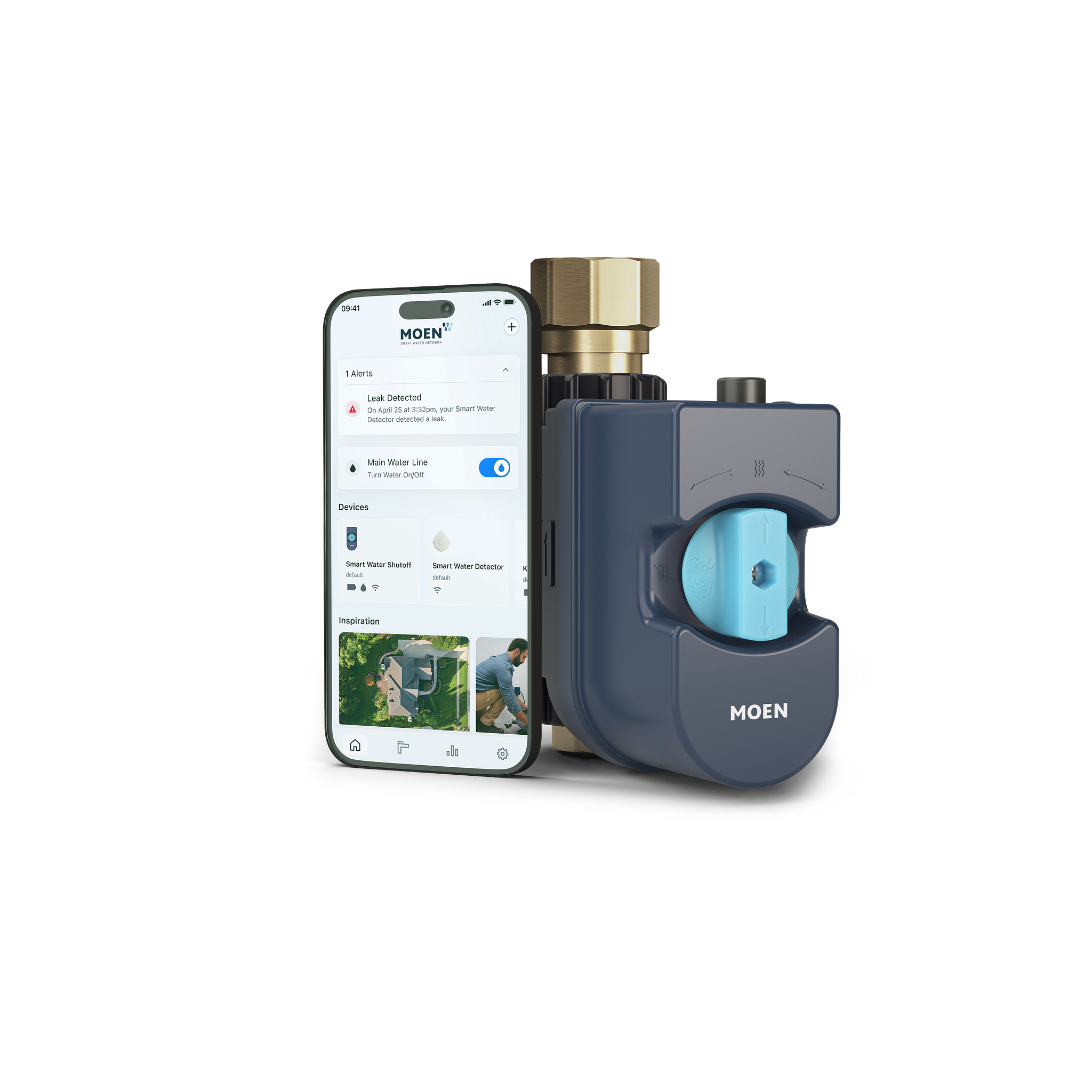 A picture of the moen smart water mobile app.
